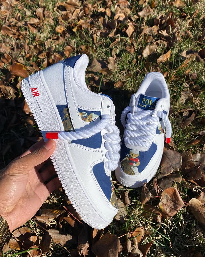 Hand Painted Polo Bear Custom Air Force 1 Sneakers-shecustomize