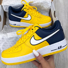 Yellow Blue Custom Air Force 1 Sneakers
