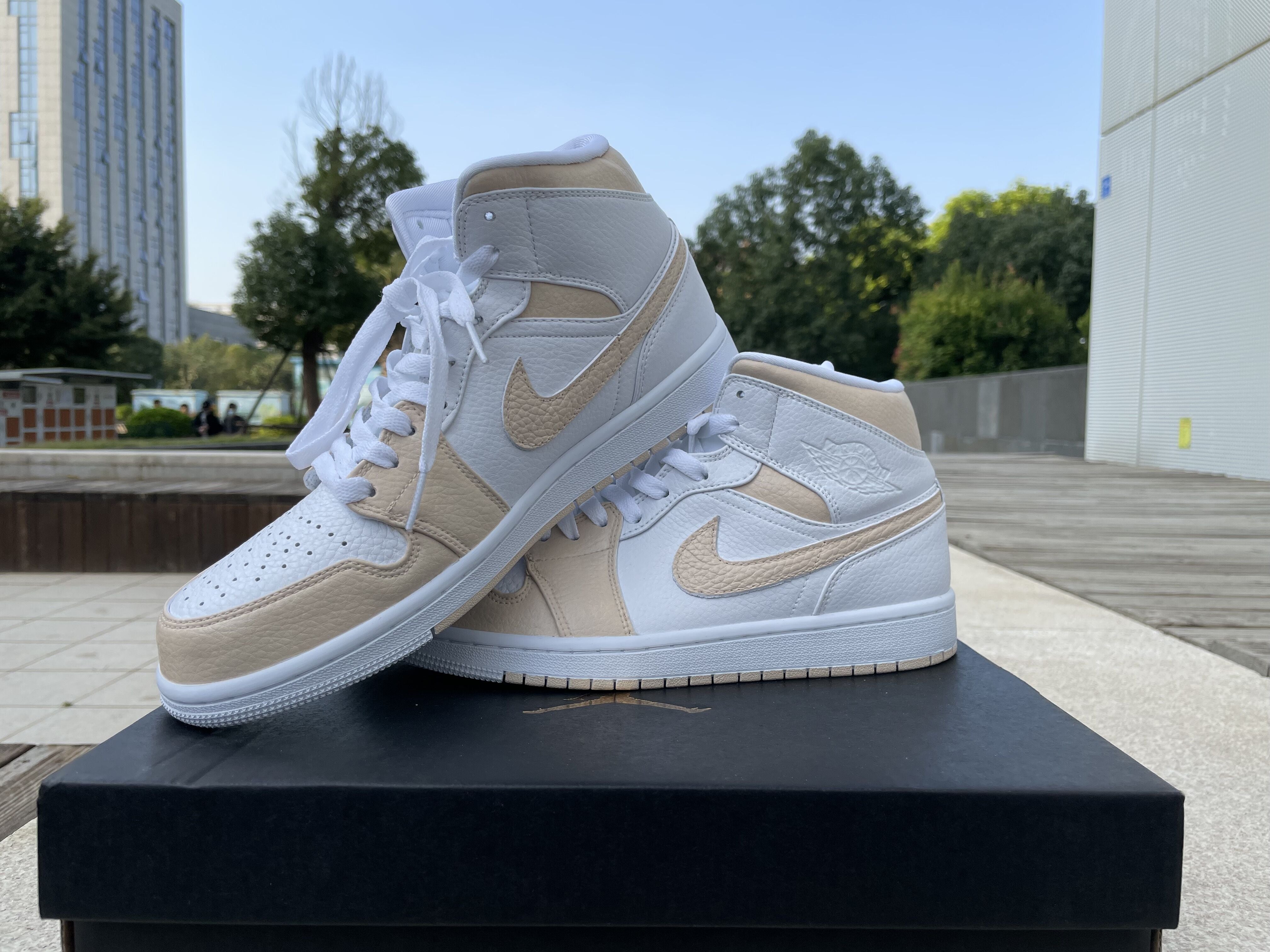 Custom Jordans Light Brown White