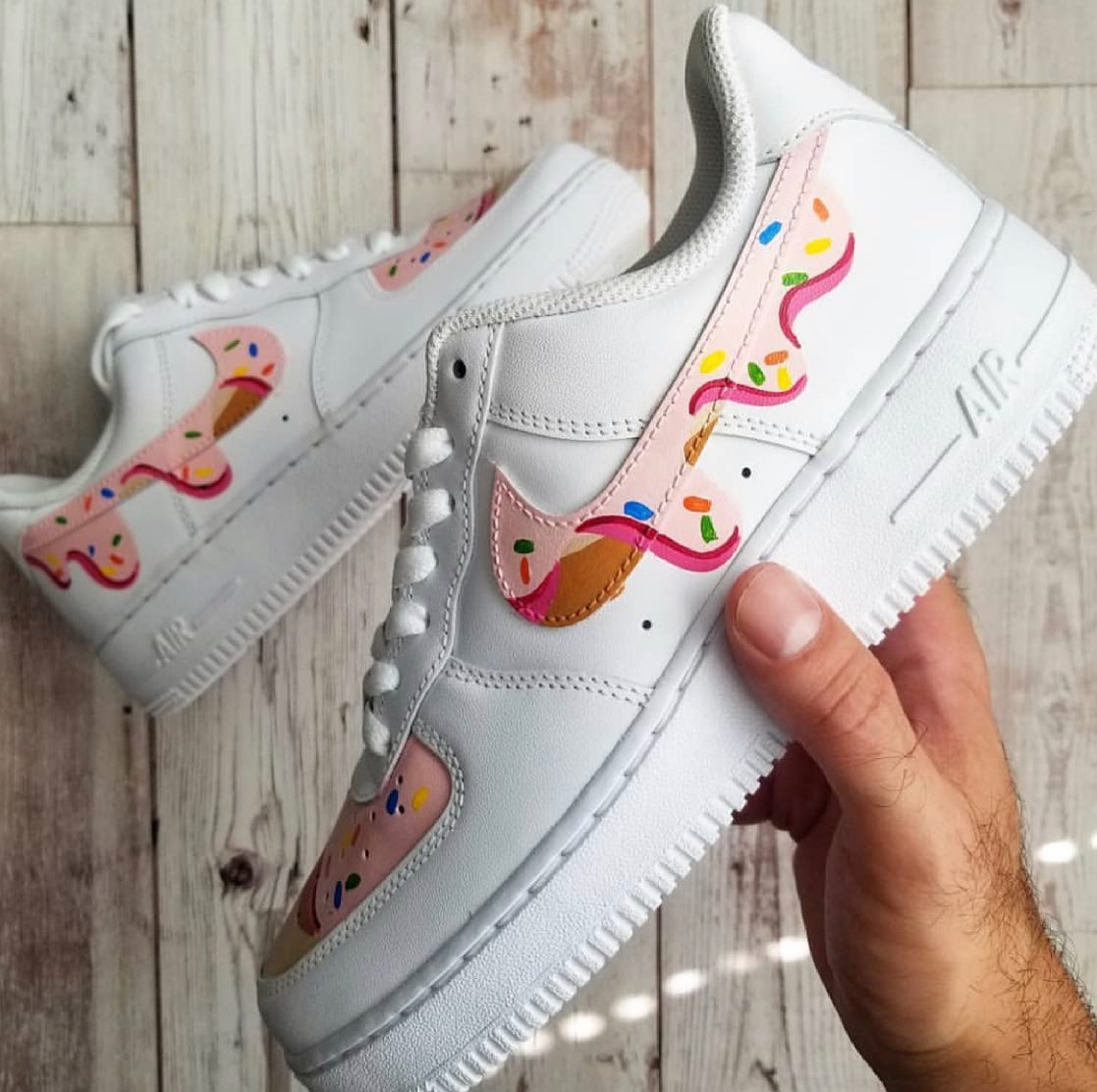 Adorable Baby Pink Donut Custom Air Force 1-shecustomize