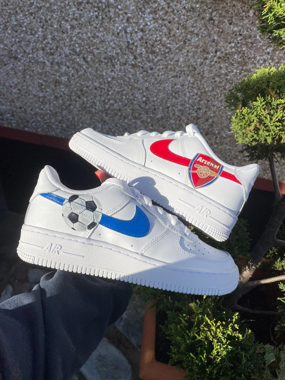Arsenal Blue Red Custom Air Force 1 â SHECUSTOMIZE
