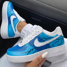 Baby Blue And Blue Black Lightning Cracks Custom Air Force 1-shecustomize