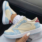 Baby Blue and Red Splatter Travis Scott Custom Air Jordan 1-shecustomize