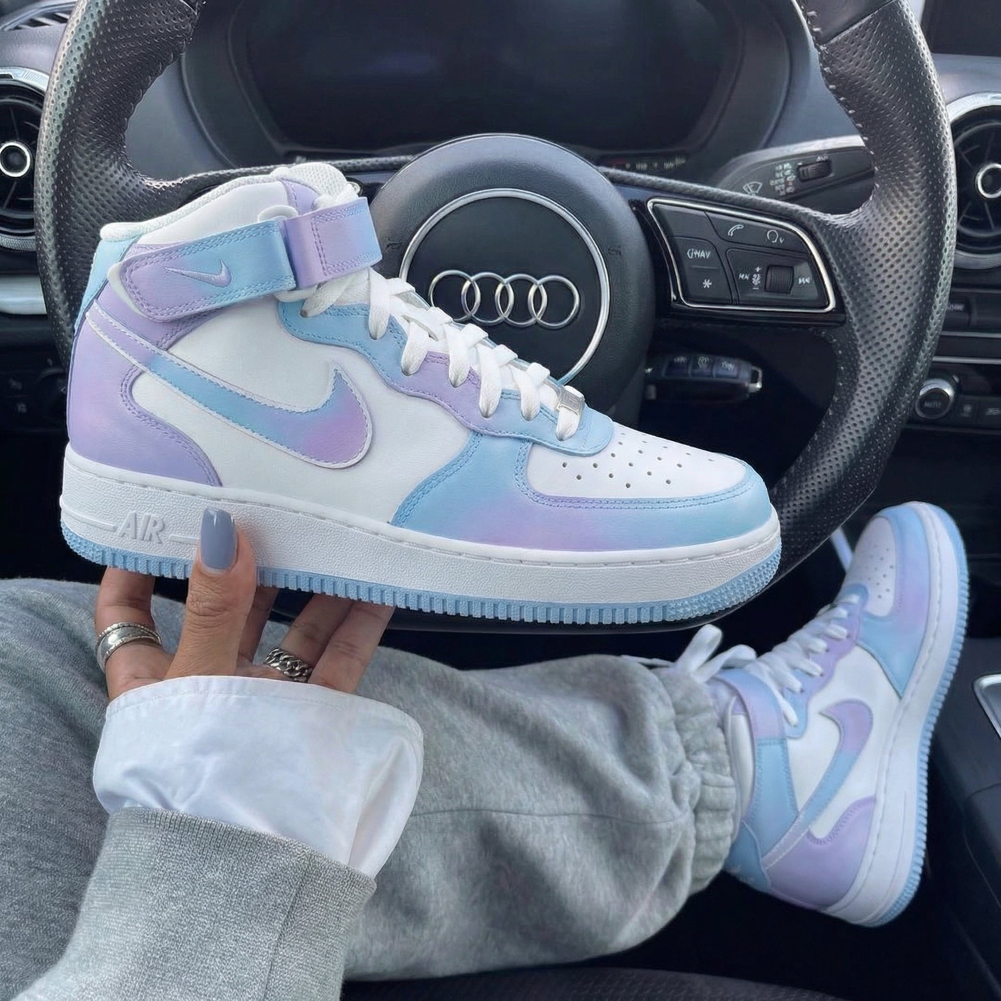 Baby Blue Baby Pink Custom Air Force 1-shecustomize