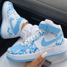 Baby Blue Blue Splatter Custom Air Force 1-shecustomize