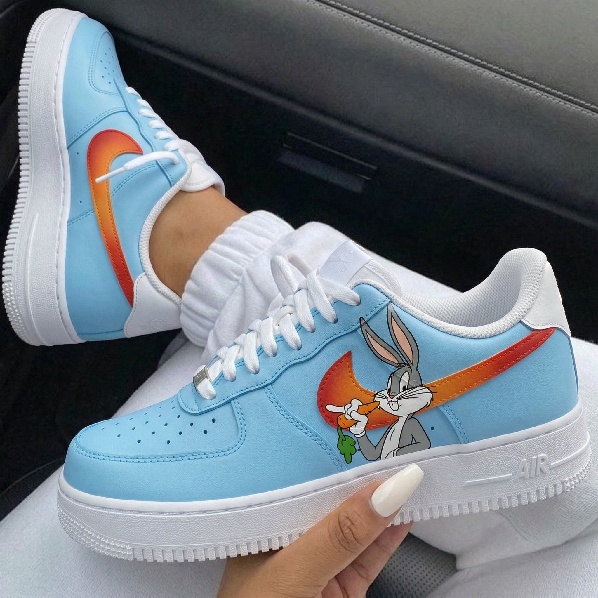 Baby Blue Bugs Bunny Cartoon Custom Air Force 1-shecustomize