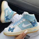 Baby Blue Butterfly Custom Air Force 1-shecustomize