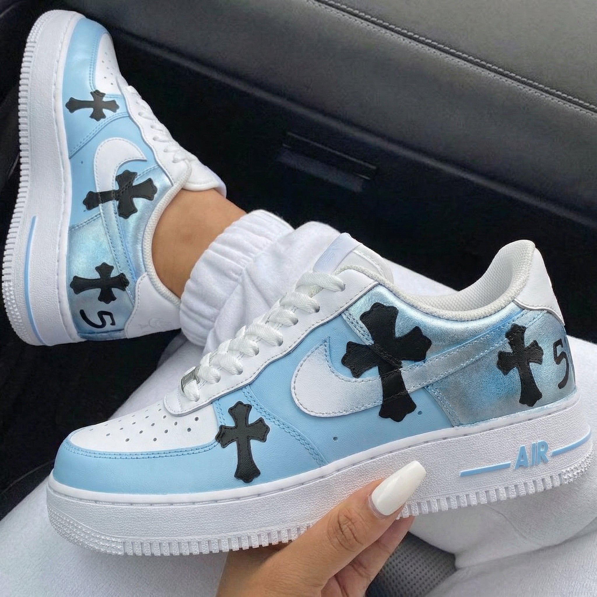 Baby Blue Cross Custom Air Force 1-shecustomize