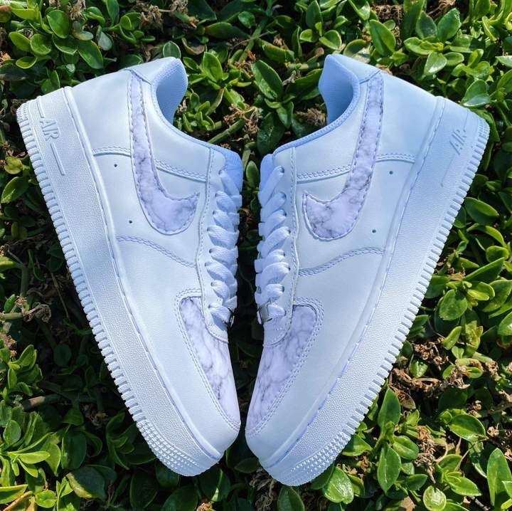 Baby Blue Marble Custom Air Force 1-shecustomize