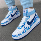 Baby Blue Navy Flame Custom Air Force 1-shecustomize