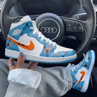 Baby Blue Orange Splatter Custom Air Jordan 1-shecustomize