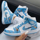 Baby Blue Orange Splatter Custom Air Jordan 1-shecustomize