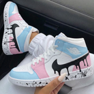 Baby Blue Pink Drip Custom Air Jordan 1-shecustomize