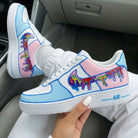 Baby Blue Pink Dripping Custom Air Force 1-shecustomize