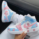 Baby Blue Pink Smiley Face Custom Air Jordan 1-shecustomize