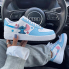 Baby Blue Pink Stitch Flowers Custom Air Force 1-shecustomize