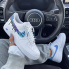 Baby Blue Purple Leopard Print Drip Custom Air Force 1-shecustomize