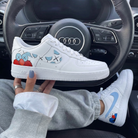 Baby Blue Red Kaws Custom Air Force 1-shecustomize