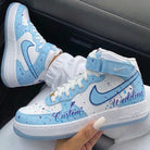 Baby Blue Splatter Wedding Custom Air Force 1-shecustomize
