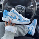 Baby Blue White Black Splatter Custom Air Jordan 1-shecustomize