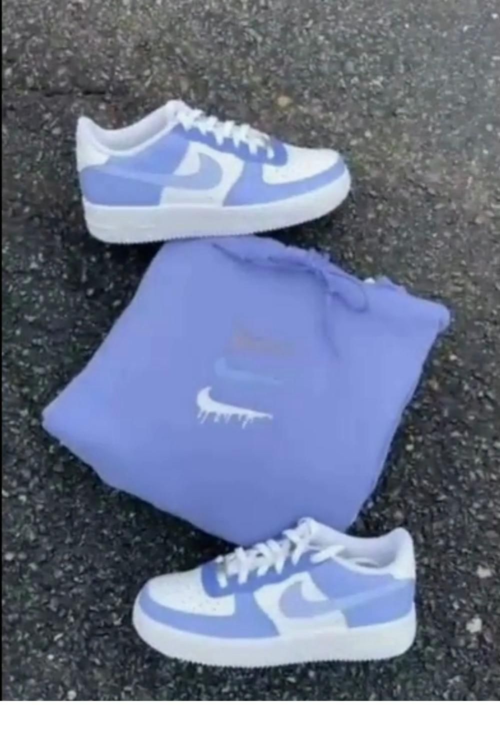 Baby Blue White Custom Air Force 1-shecustomize