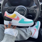 Baby Pink Baby Blue Color Block Custom Air Force 1-shecustomize
