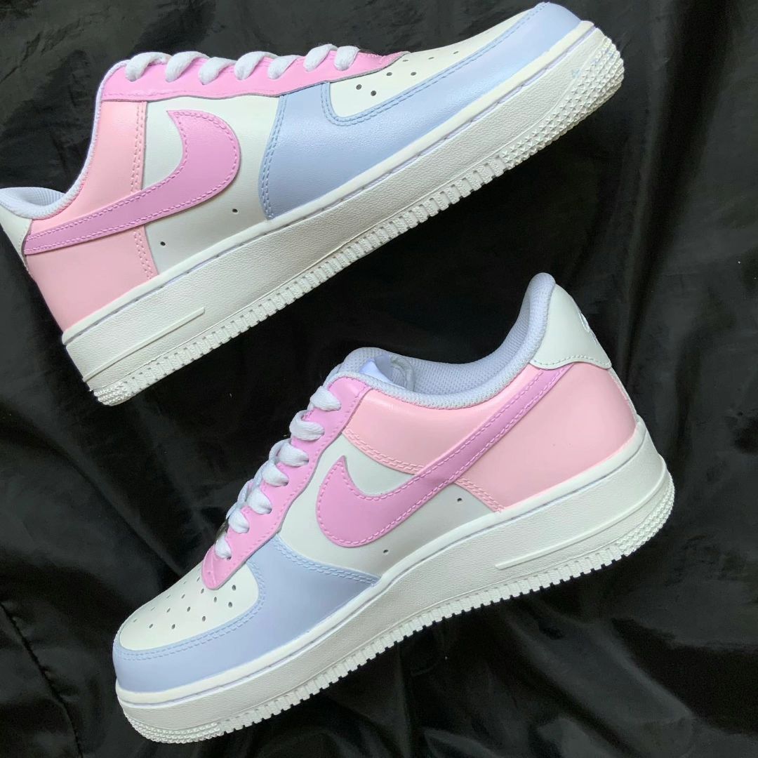Baby Pink Baby Blue Custom Air Force 1-shecustomize