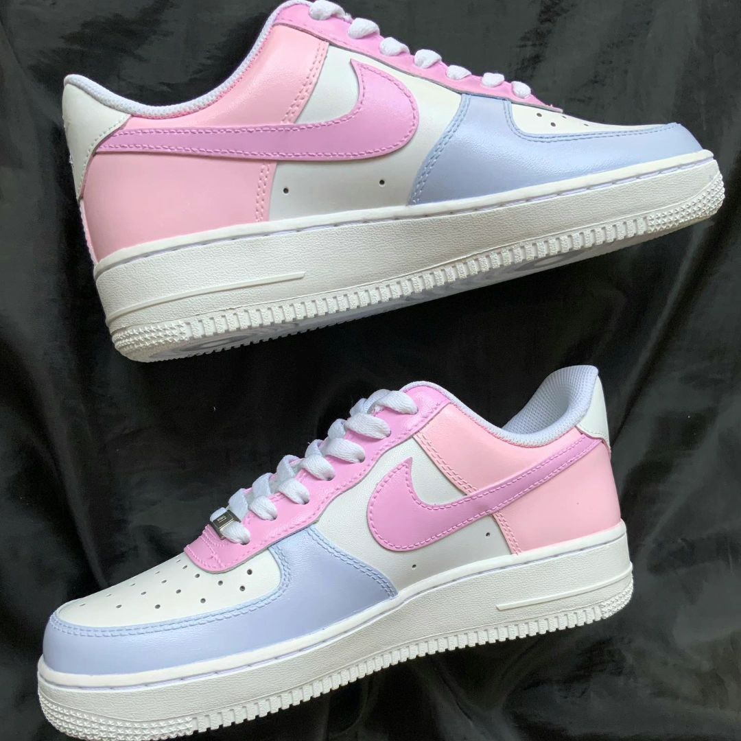 Baby Pink Baby Blue Custom Air Force 1-shecustomize