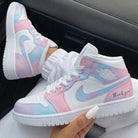 Baby Pink Baby Blue Tie - Dye Custom Air Jordan 1-shecustomize