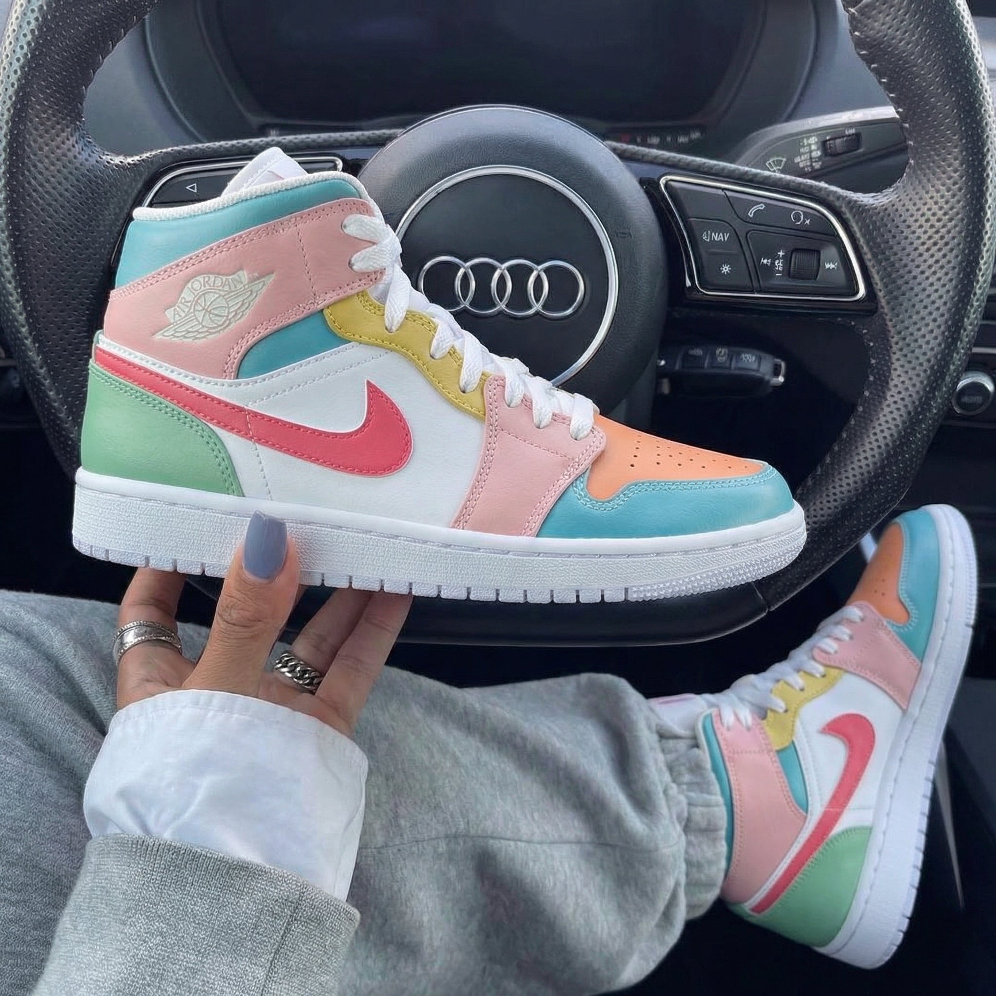 Baby Pink Baby Blue Yellow Orange Green Custom Air Jordan 1-shecustomize