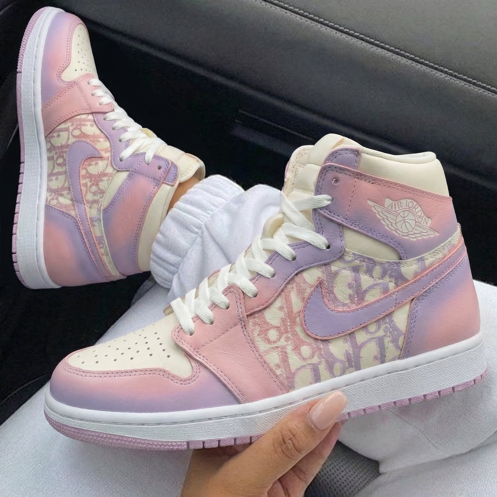Baby Pink Baby Purple Dior - Pattern Custom Air Jordan 1-shecustomize