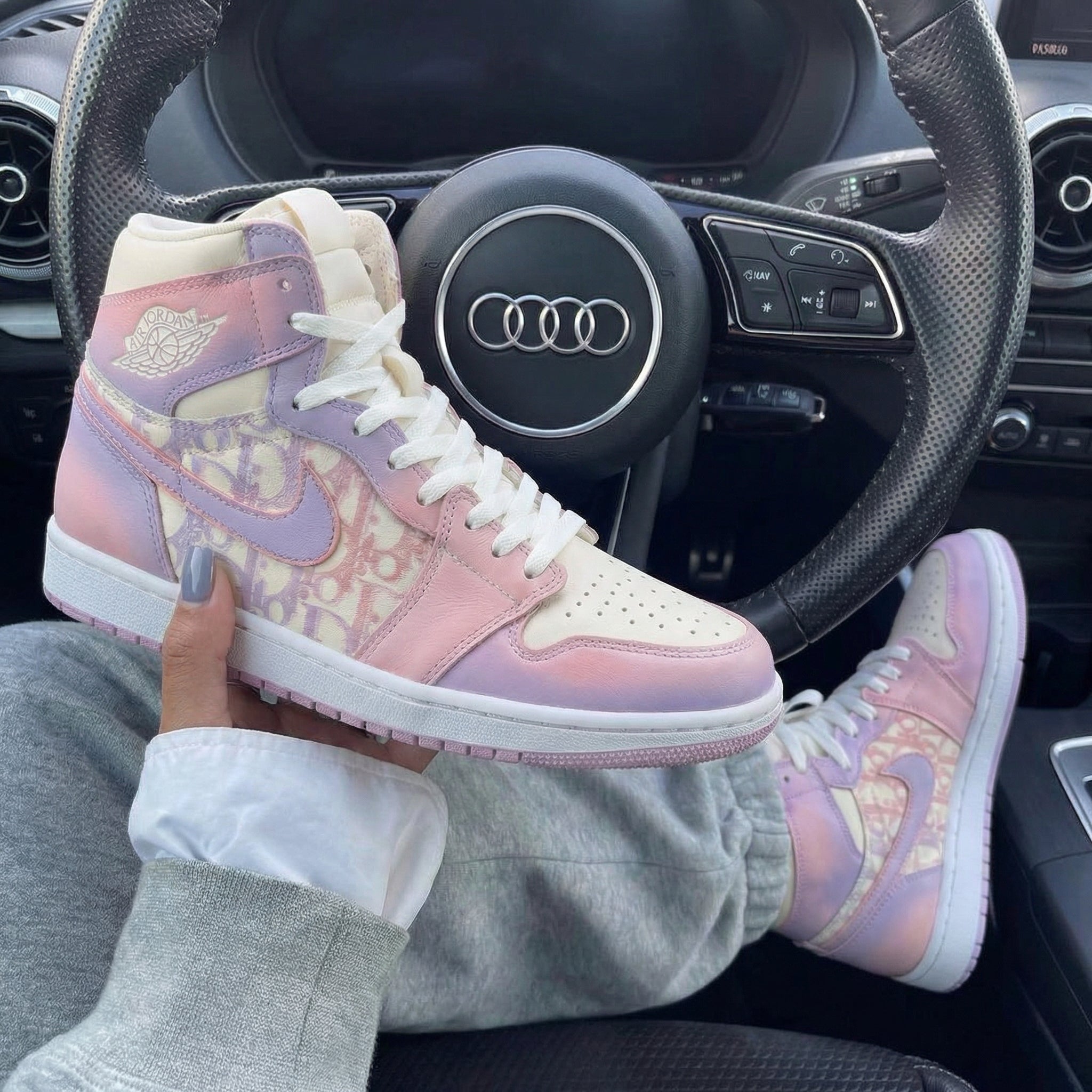Baby Pink Baby Purple Dior - Pattern Custom Air Jordan 1-shecustomize