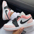 Baby Pink Black Cracked Print Custom Air Jordan 1-shecustomize