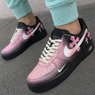 Baby Pink Black Cross Custom Air Force 1-shecustomize