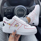 Baby Pink Black Poker Eyes Custom Air Force 1-shecustomize