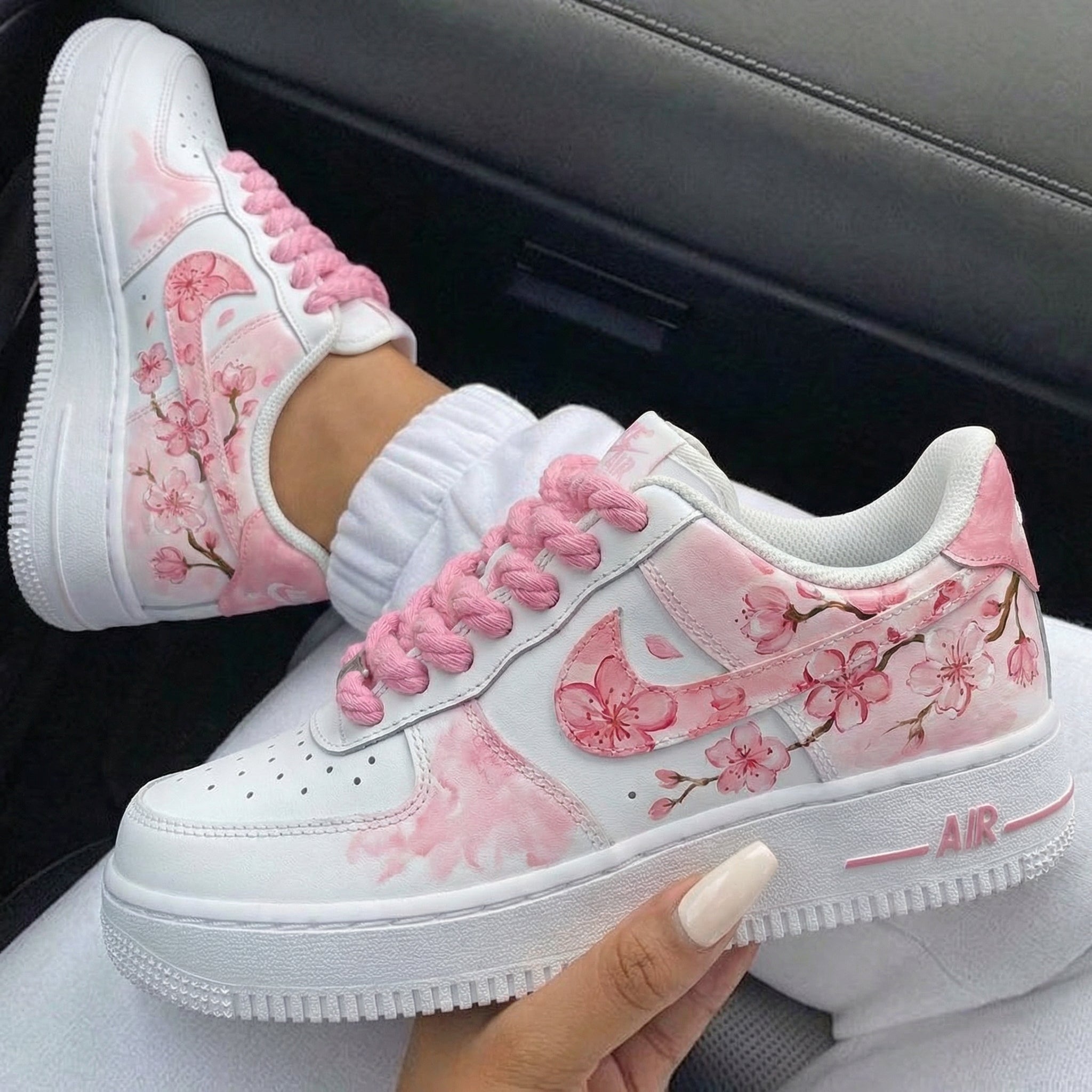 Baby Pink Cherry Blossom Custom Air Force 1-shecustomize