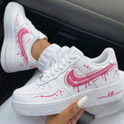 Baby Pink Drip Stars Custom Air Force 1-shecustomize