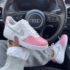 Baby Pink Gray Donut Sprinkles Custom Air Force 1-shecustomize