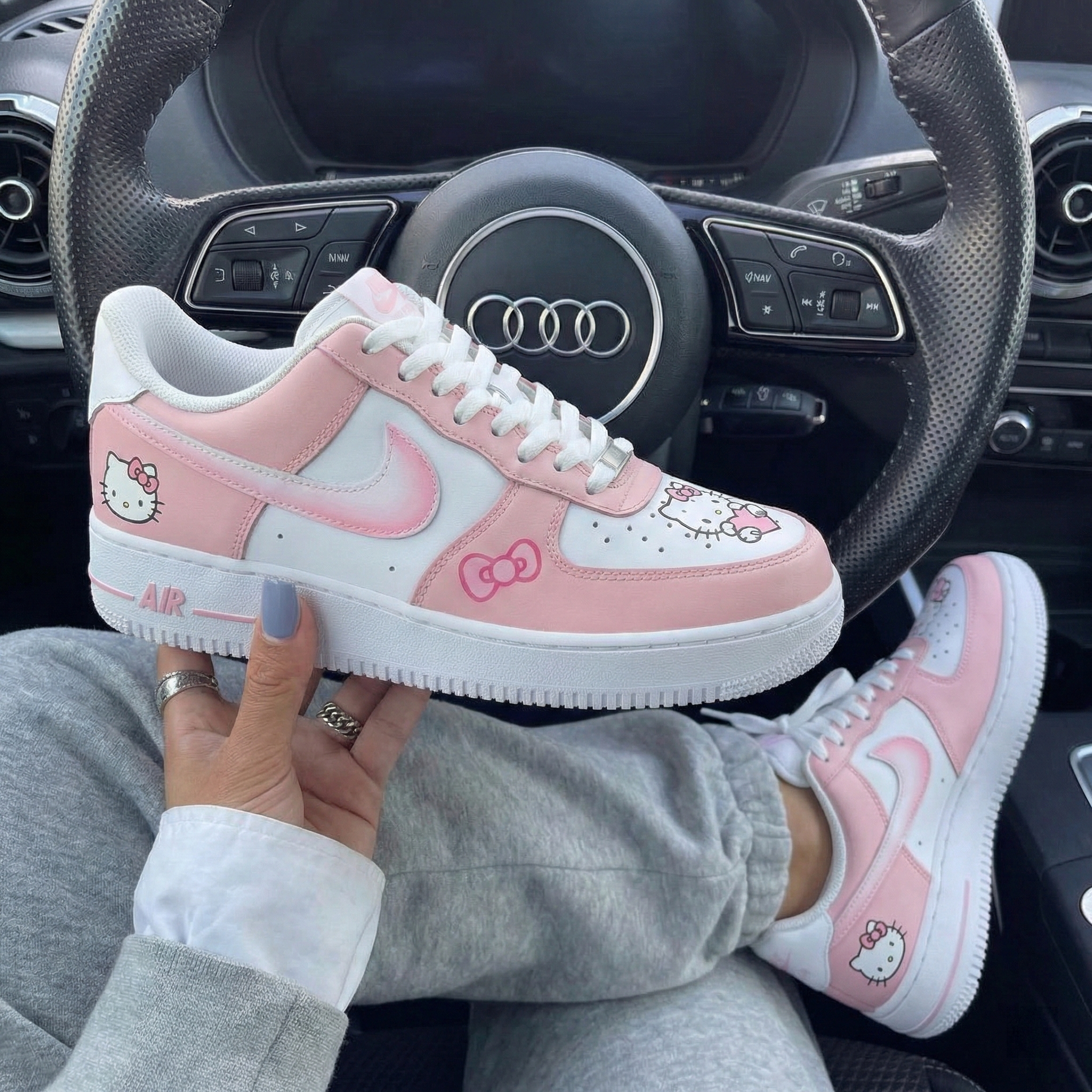 Baby Pink Hello Kitty Custom Air Force 1-shecustomize
