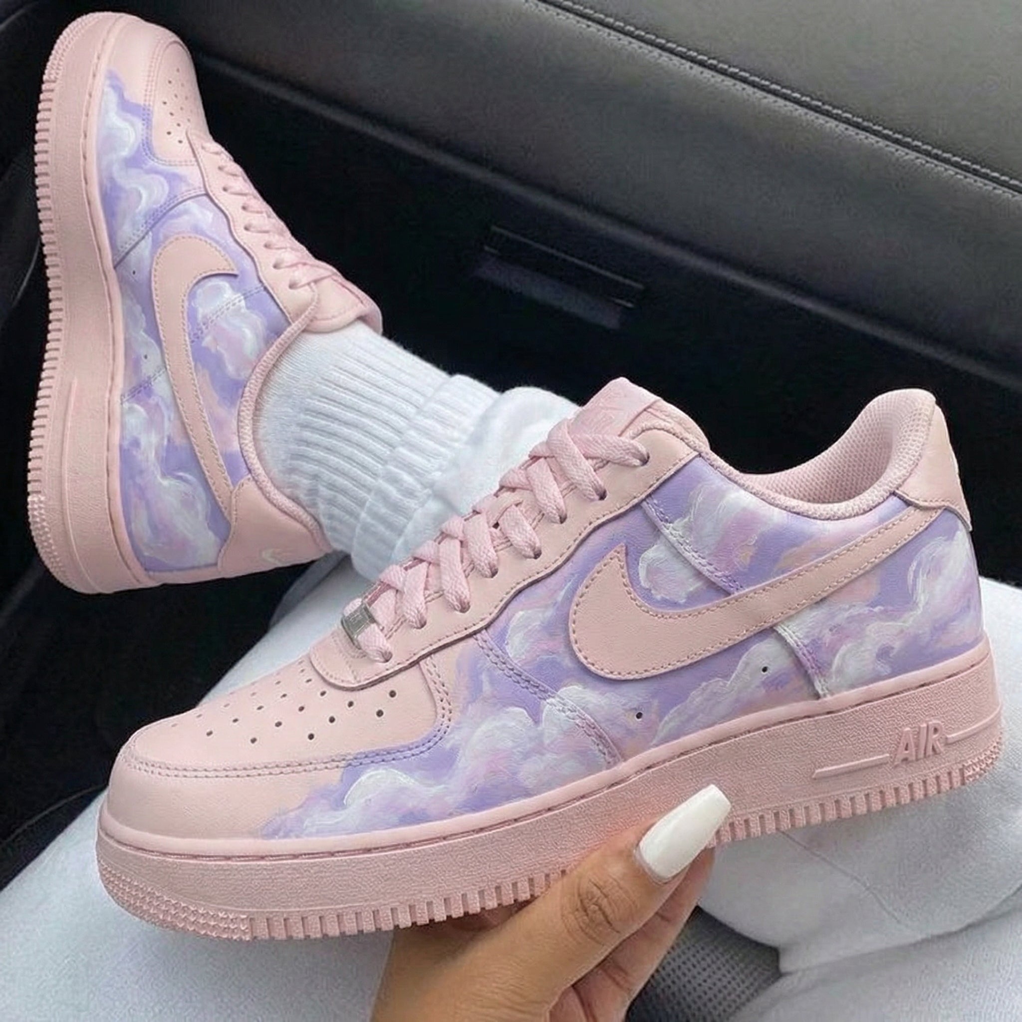 Baby Pink Lavender Cloud Custom Air Force 1-shecustomize