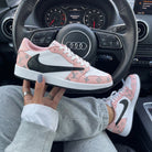 Baby Pink LV Print Travis Scott Custom Air Jordan 1-shecustomize