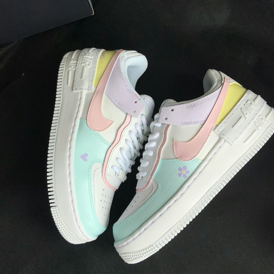 Baby Pink Mint Floral Custom Air Force 1-shecustomize