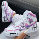 Baby Pink Purple Butterflies Custom Air Force 1-shecustomize
