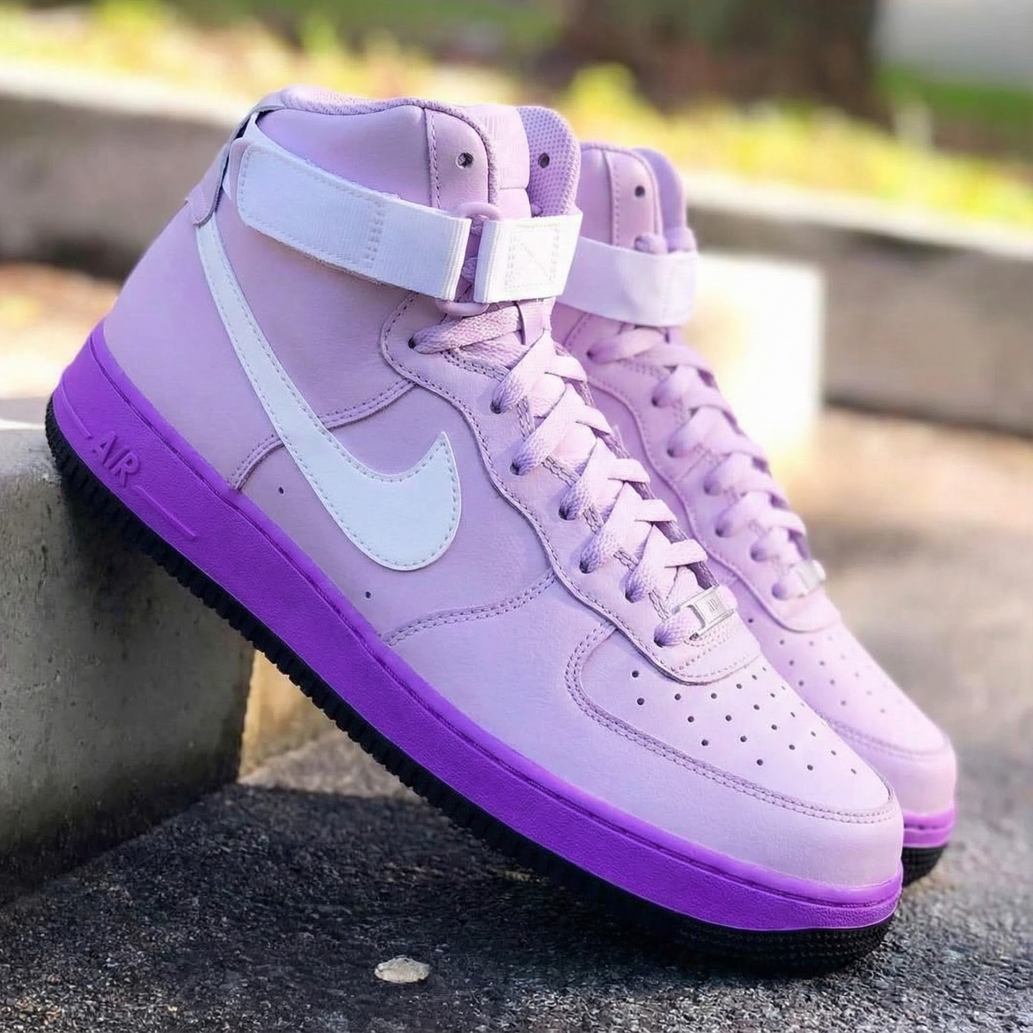 Baby Pink Purple Custom Air Force 1-shecustomize