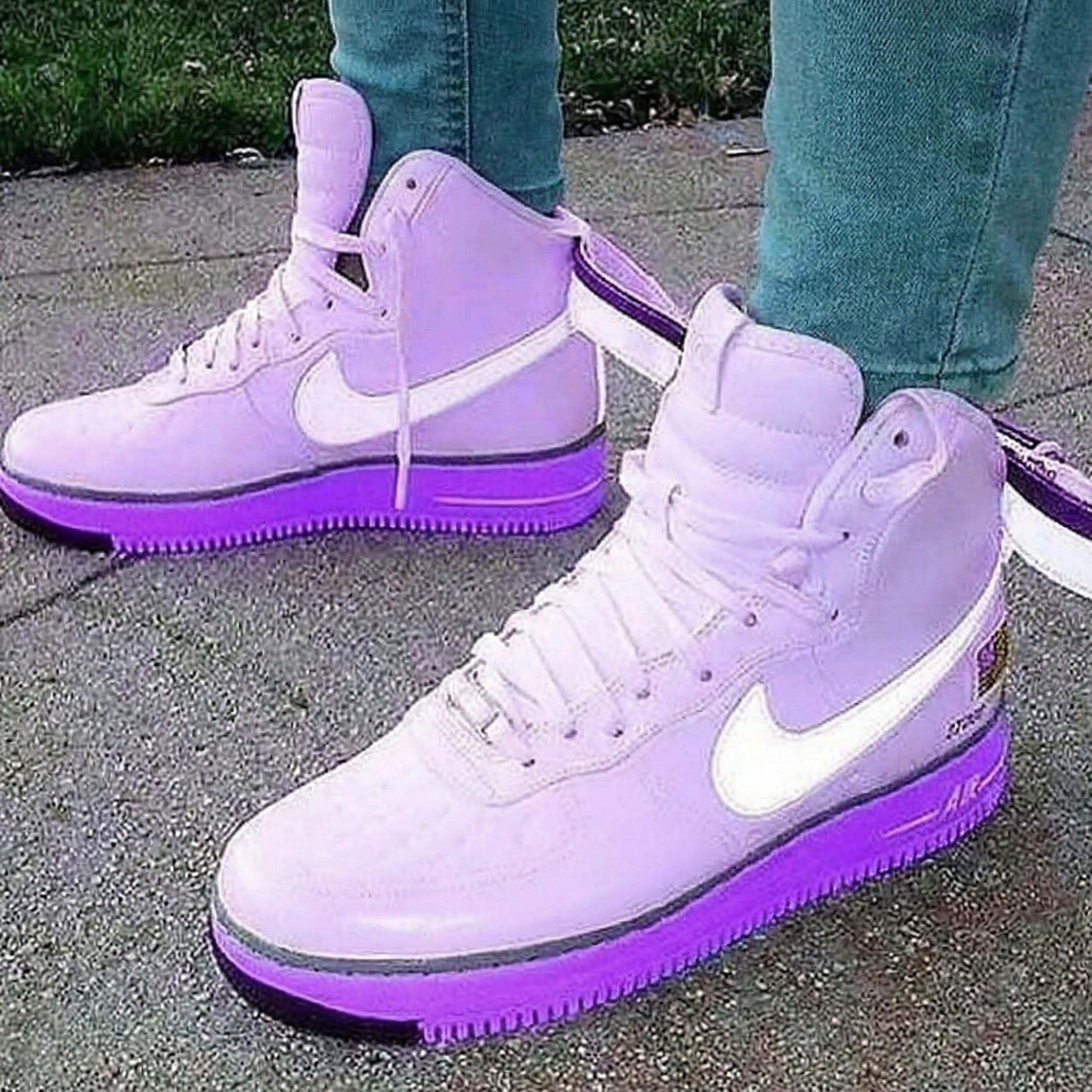 Baby Pink Purple Custom Air Force 1-shecustomize