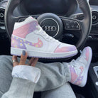 Baby Pink Purple Daisy Custom Air Jordan 1-shecustomize