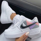 Baby Pink Purple Gray Geometric Triangles Custom Air Force 1-shecustomize