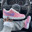 Baby Pink Purple Hello Kitty Drip Custom Air Force 1-shecustomize