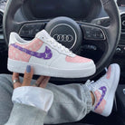 Baby Pink Purple LV Logo Custom Air Force 1-shecustomize