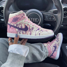 Baby Pink Purple Pattern Custom Air Jordan 1-shecustomize